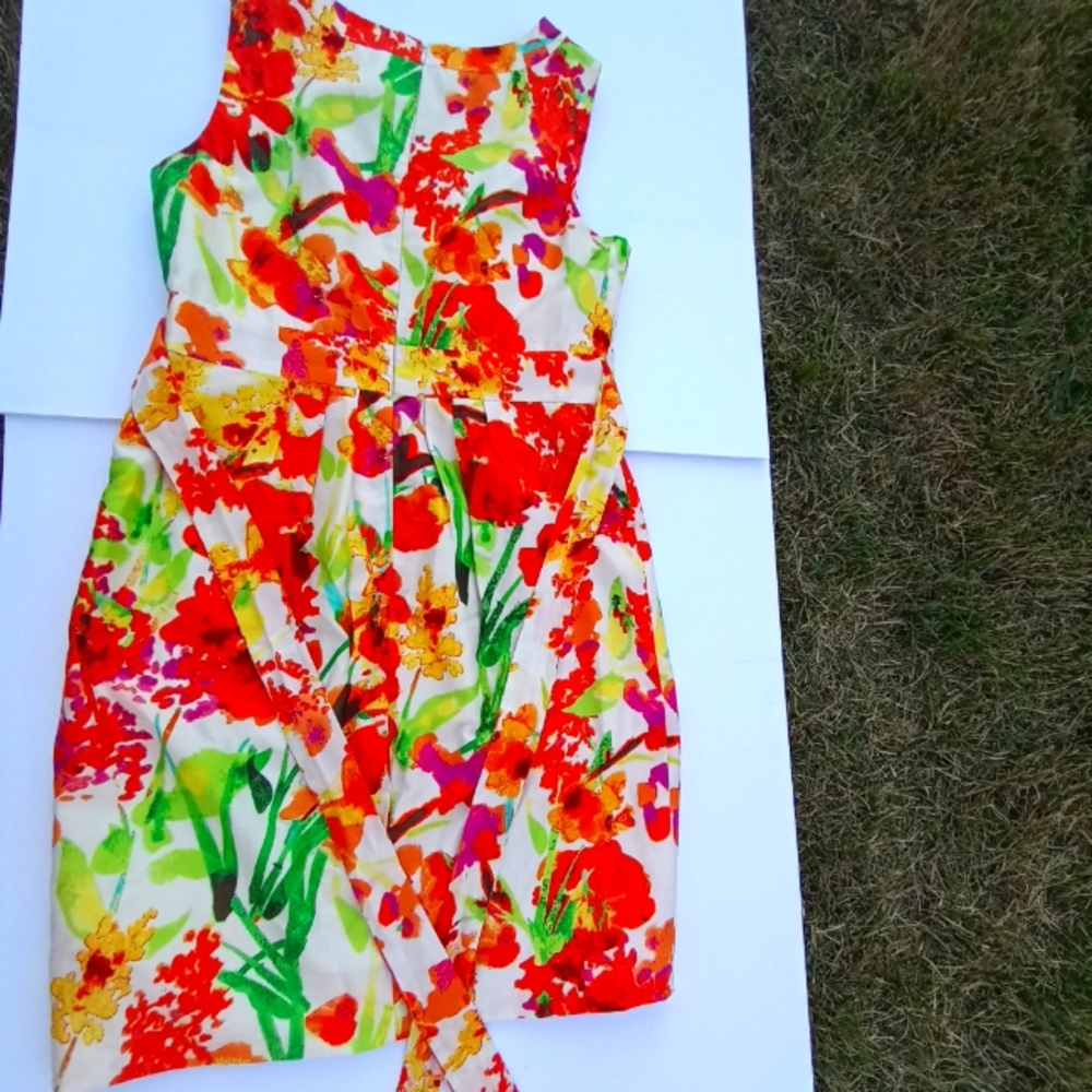 Evan-Picone Orange/Yellow Floral Dress